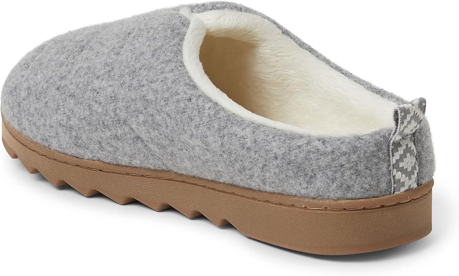 imageDearfoams womens Nadine Wool Blend Clog SlipperLight Heather Grey
