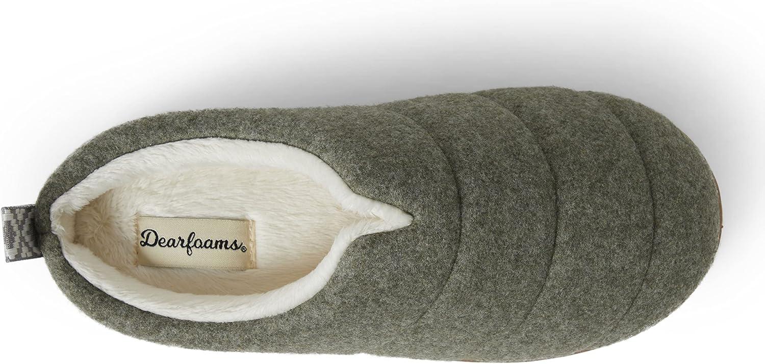 imageDearfoams womens Nadine Wool Blend Clog SlipperMoss