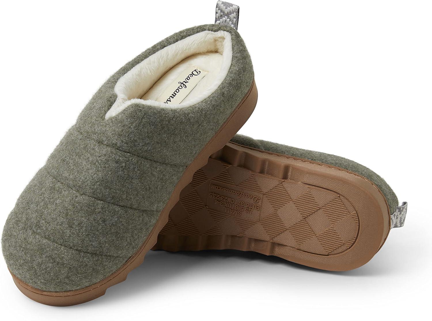 imageDearfoams womens Nadine Wool Blend Clog SlipperMoss