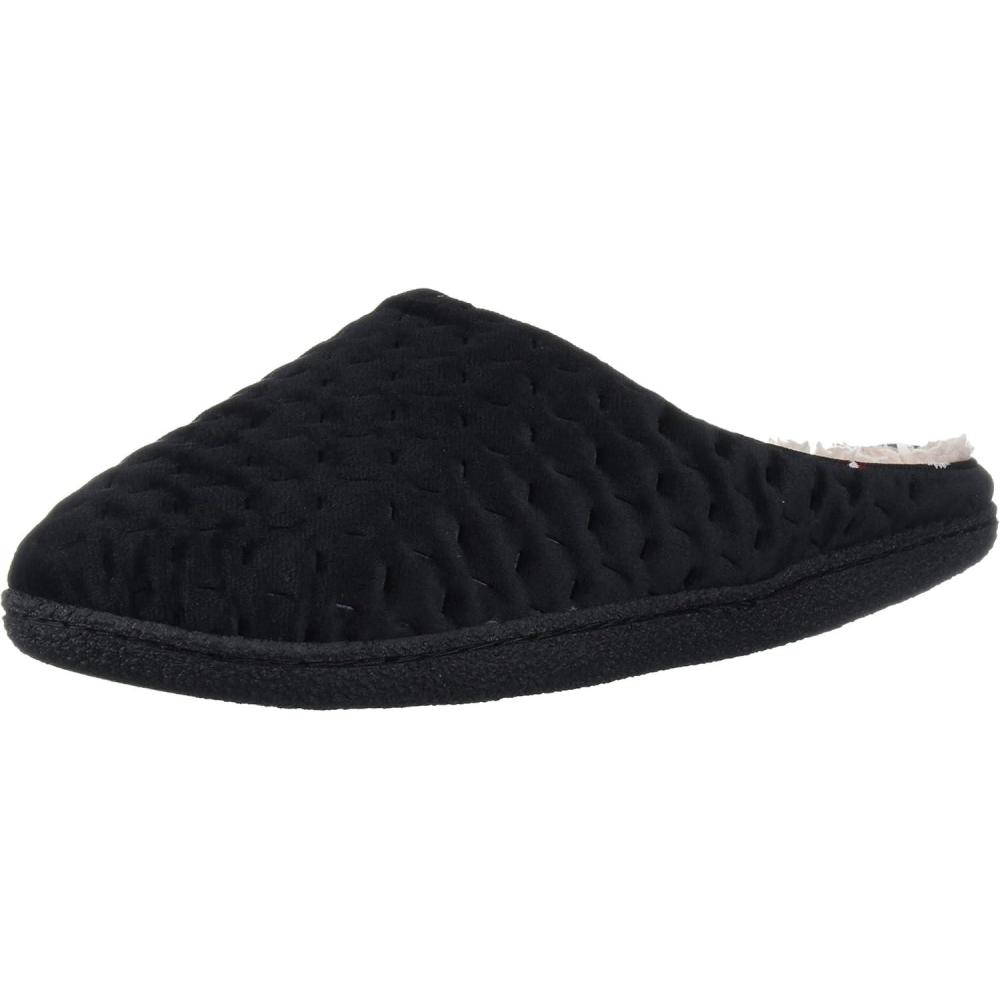 imageDearfoams Womens Textured Knit CL SlipperBlack