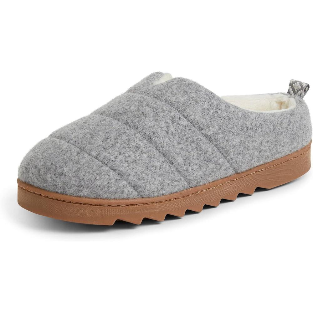 imageDearfoams womens Nadine Wool Blend Clog SlipperLight Heather Grey
