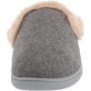 Dearfoams Women’s Erin Quilted Microwool Scuff Slipper(Dark Heather Grey)