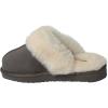 Dearfoams Women’s Sydney – Fireside Slippers Shearling Memory Foam Indoor/Outdoor Slipper with Platforms and Wide Widths(Grey Multi)