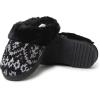 Dearfoams womens Allison Chenille Fairisle Scuff(Black)