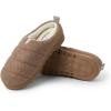 Dearfoams womens Nadine Wool Blend Clog Slipper(Chestnut)