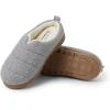 Dearfoams womens Nadine Wool Blend Clog Slipper(Light Heather Grey)