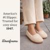 Dearfoams womens Rebecca Soft Memory Foam Lightweight House Shoes With Wide Widths(Latte Sherpa)