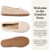 Dearfoams womens Rebecca Soft Memory Foam Lightweight House Shoes With Wide Widths(Latte Sherpa)