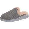 Dearfoams Women’s Erin Quilted Microwool Scuff Slipper(Dark Heather Grey)