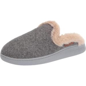 Dearfoams Women’s Erin Quilted Microwool Scuff Slipper(Dark Heather Grey)