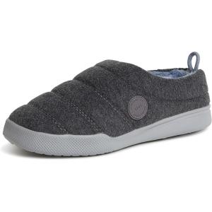 Dearfoams Women’s Kendra Sport Lounge Memory Foam Clog(Dark Heather Grey Fleece)
