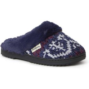 Dearfoams womens Allison Chenille Fairisle Scuff(Peacoat)
