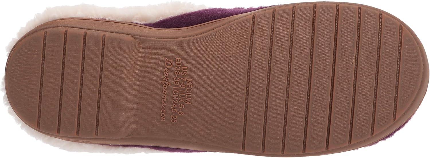 imageDearfoams Womens Elaine Blanket Plaid Moc Toe Clog SlipperAubergine