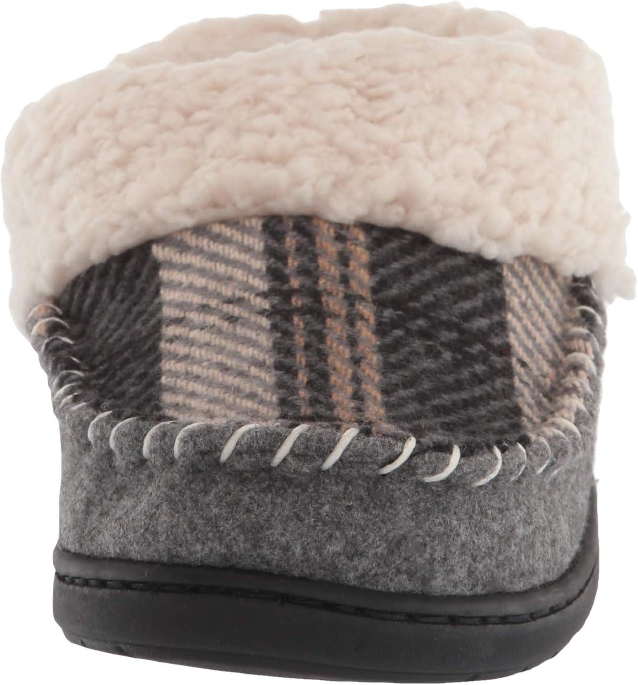 imageDearfoams Womens Elaine Blanket Plaid Moc Toe Clog SlipperExcalibur