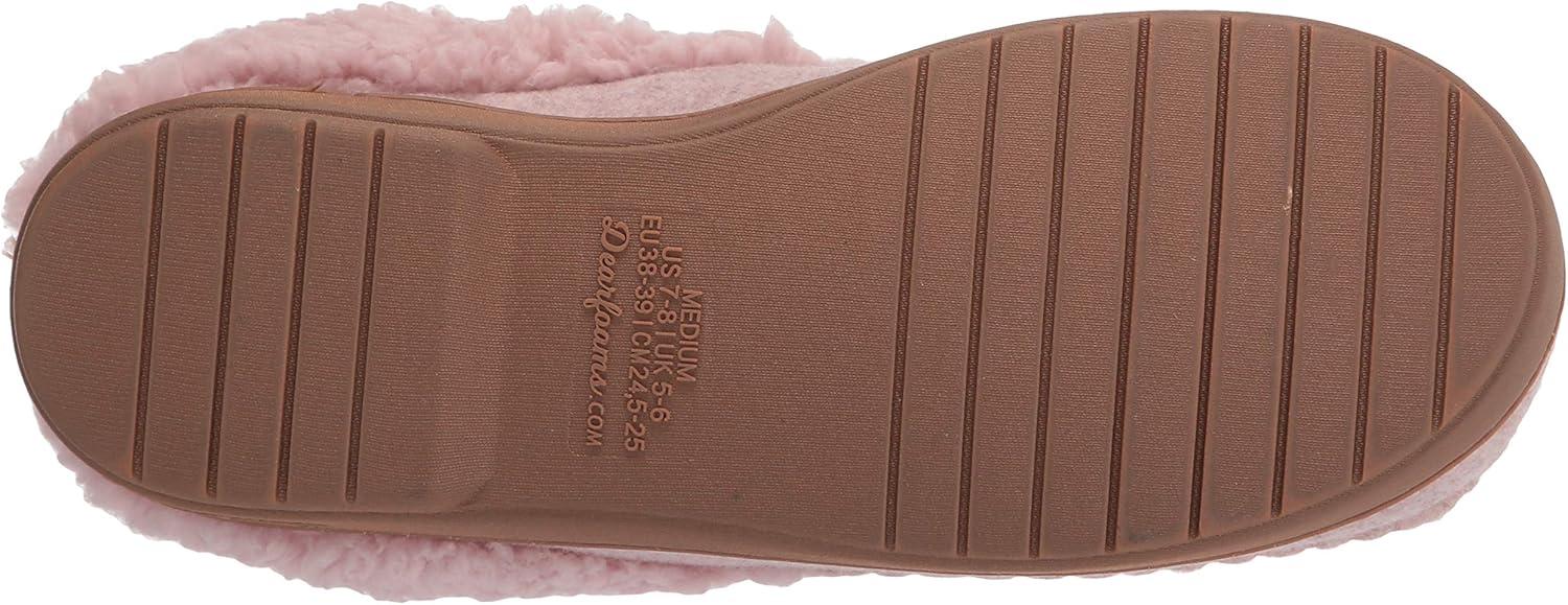 imageDearfoams Womens Elaine Blanket Plaid Moc Toe Clog SlipperPale Mauve