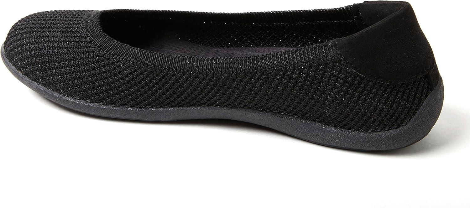 imageDearfoams Womens Lightweight Washable Comfort Misty Ballet FlatsBlack Knit