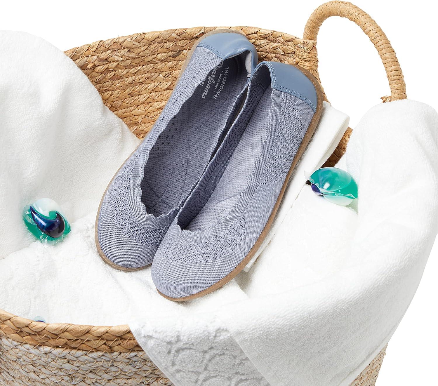 imageDearfoams Womens Lightweight Washable Comfort Misty Ballet FlatsFlintstone