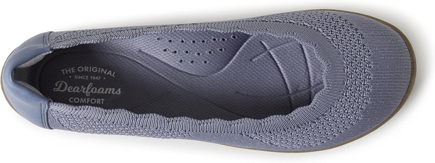 imageDearfoams Womens Lightweight Washable Comfort Misty Ballet FlatsFlintstone