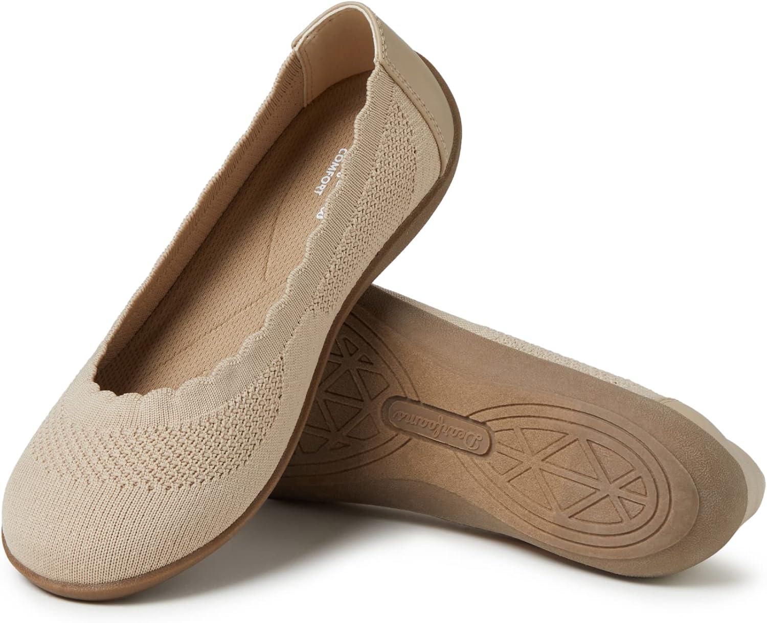 imageDearfoams Womens Lightweight Washable Comfort Misty Ballet FlatsLatte