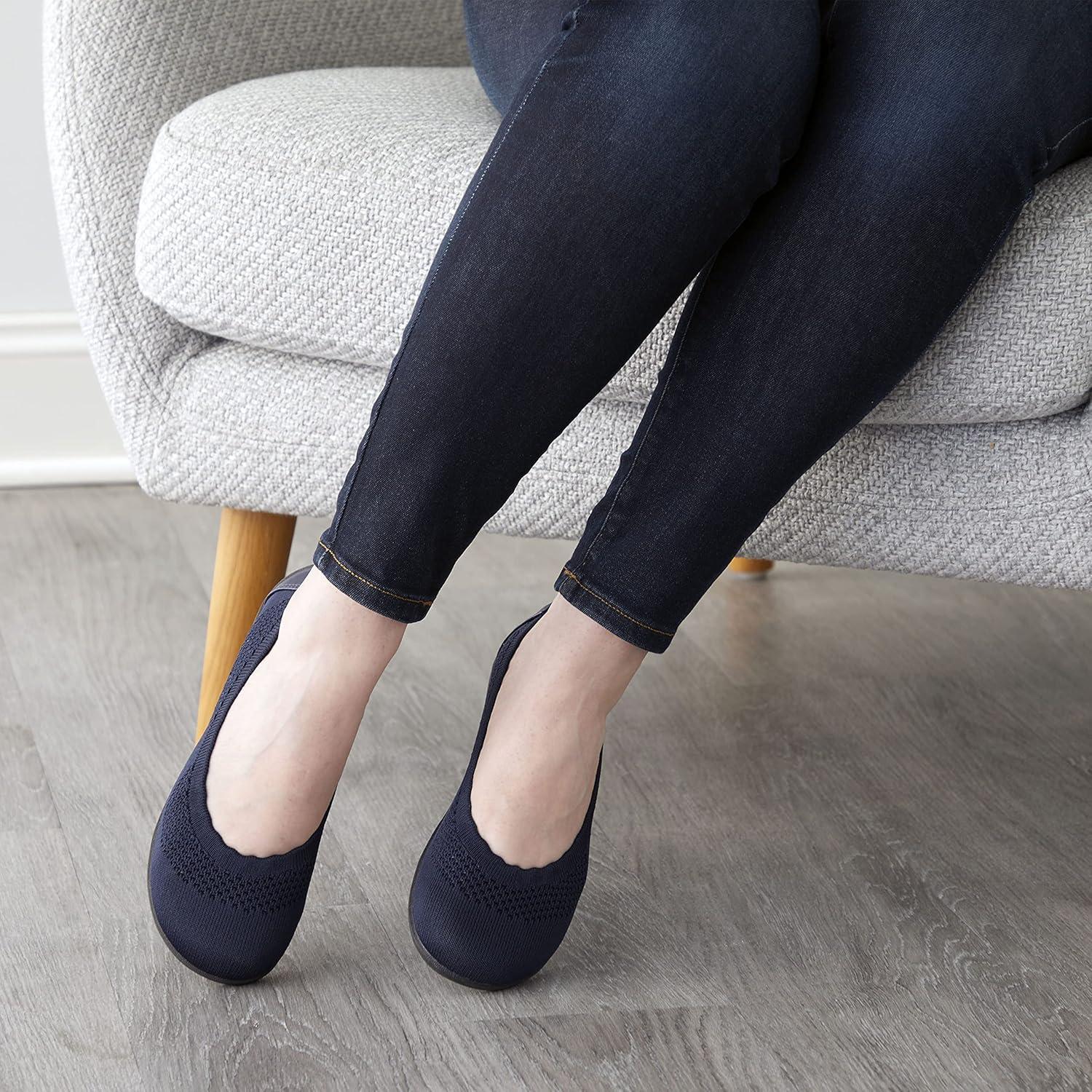 imageDearfoams Womens Lightweight Washable Comfort Misty Ballet FlatsPeacoat