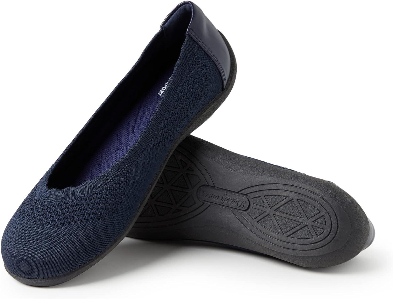 imageDearfoams Womens Lightweight Washable Comfort Misty Ballet FlatsPeacoat