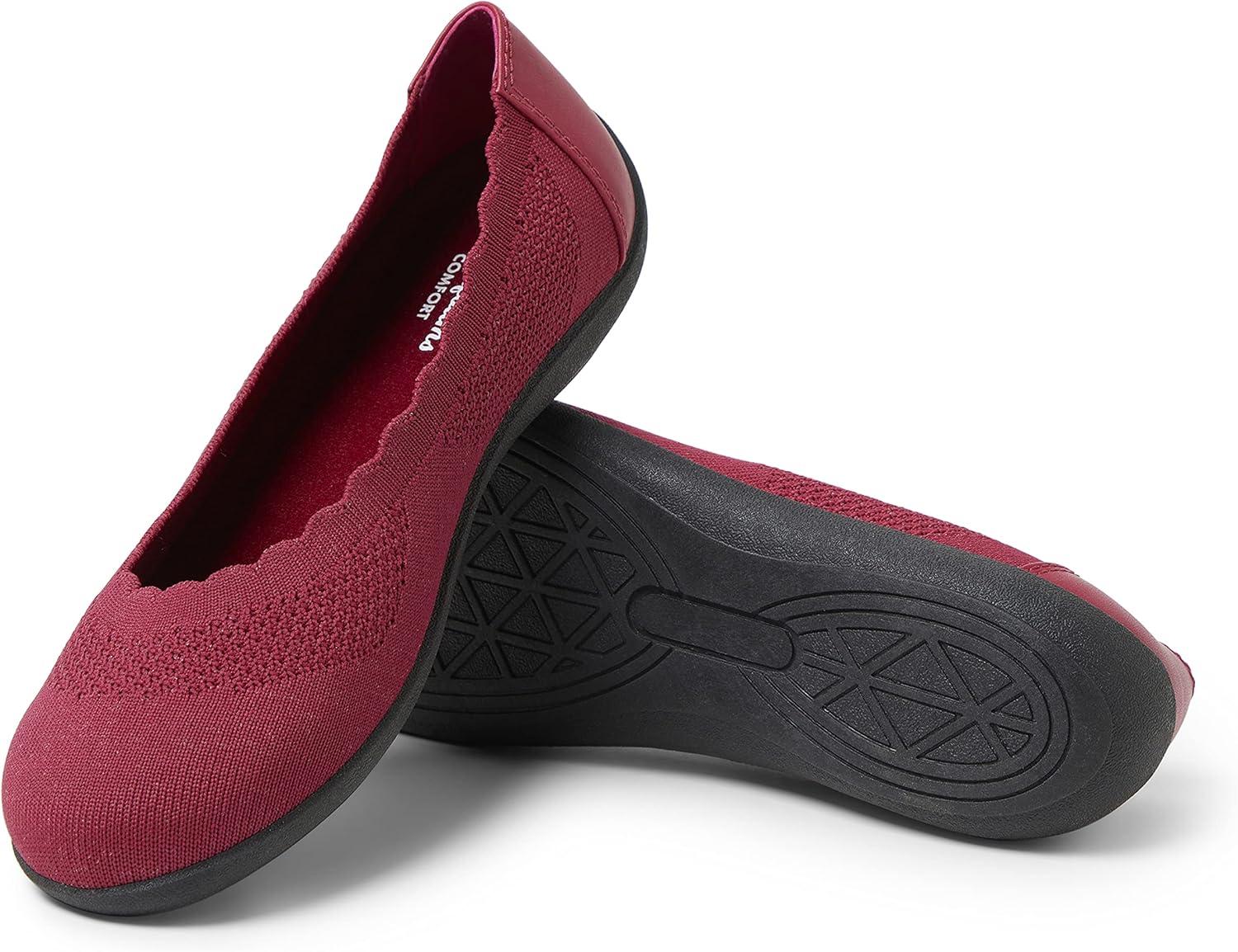 imageDearfoams Womens Lightweight Washable Comfort Misty Ballet FlatsVenetian Red