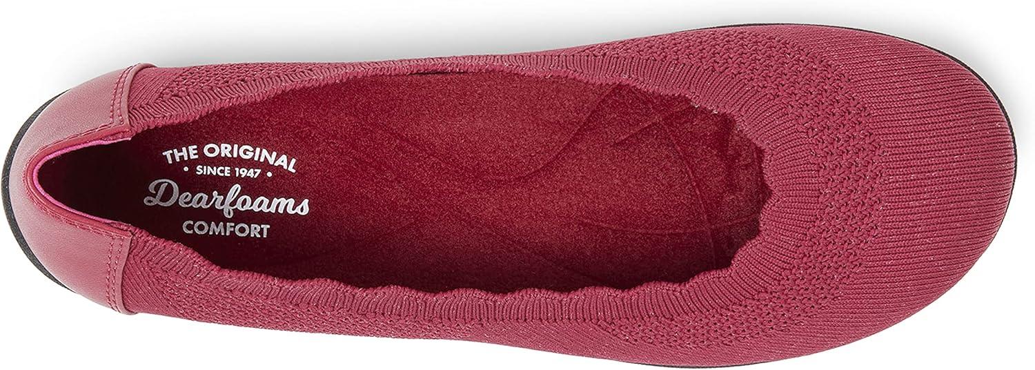 imageDearfoams Womens Lightweight Washable Comfort Misty Ballet FlatsVenetian Red