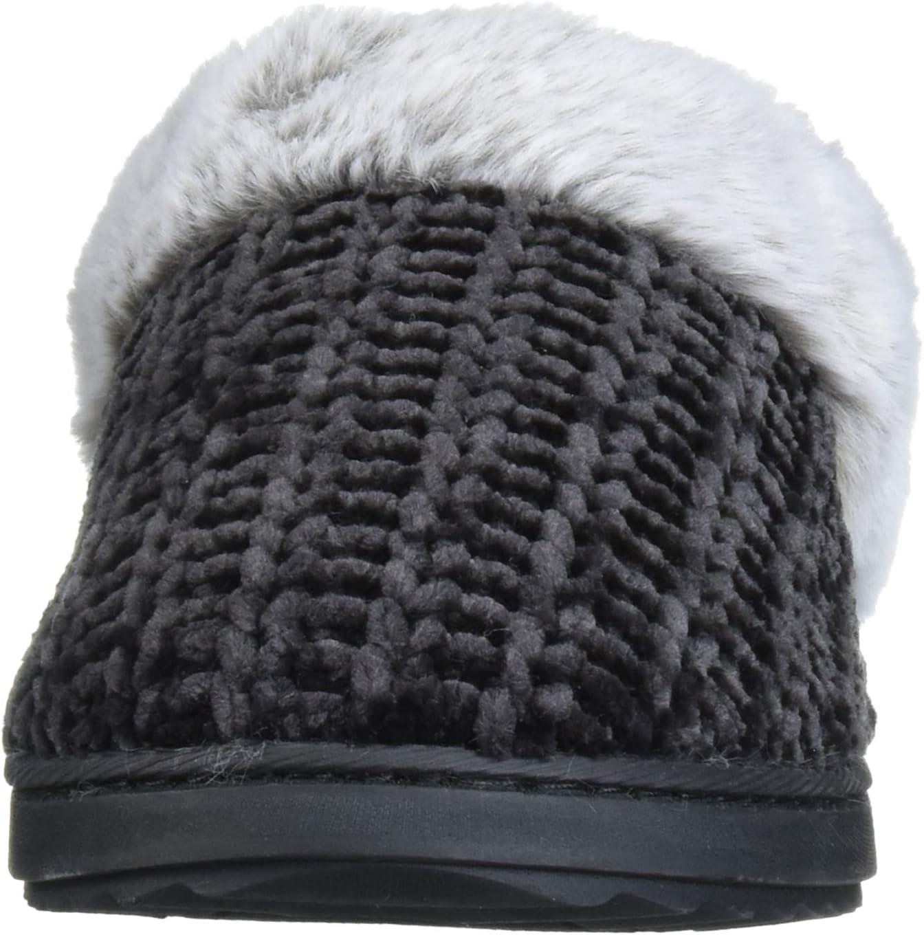 imageDearfoams womens Allison Fairisle Or Solid Chenille Knit ScuffBlack