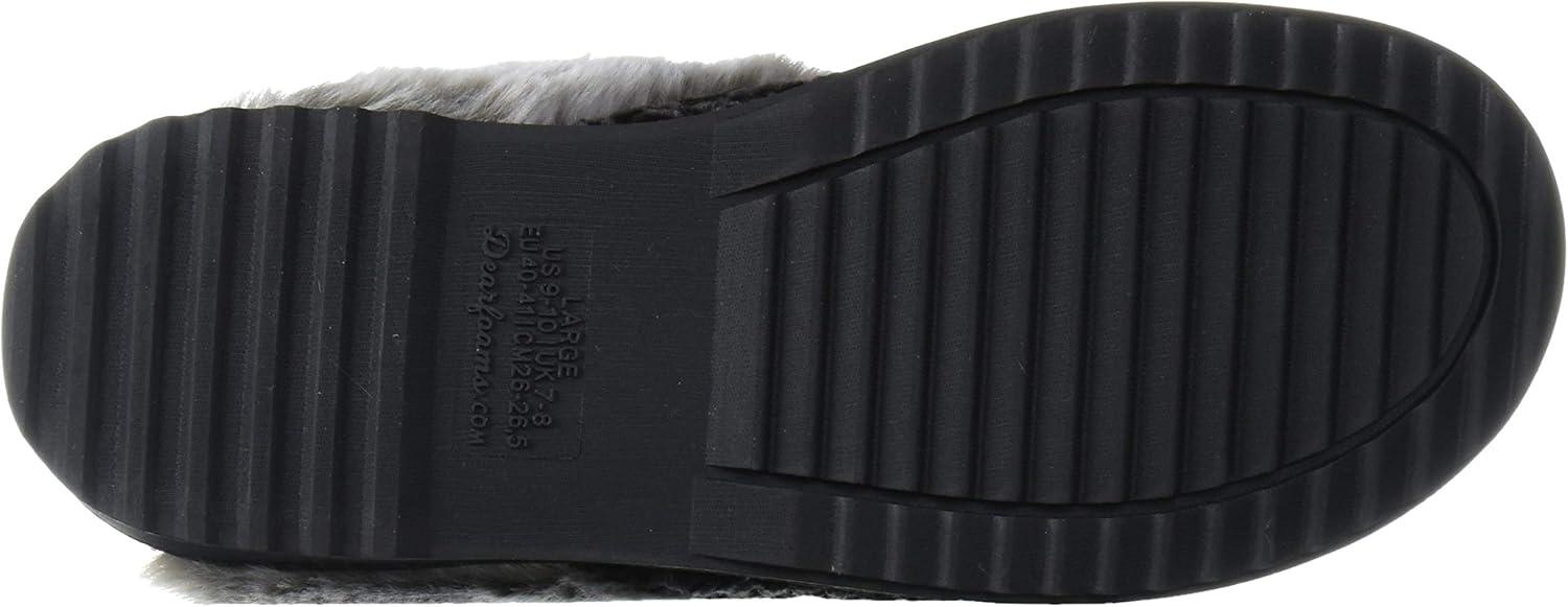 imageDearfoams womens Allison Fairisle Or Solid Chenille Knit ScuffBlack