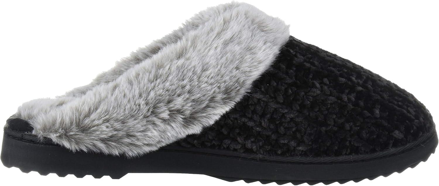 imageDearfoams womens Allison Fairisle Or Solid Chenille Knit ScuffBlack
