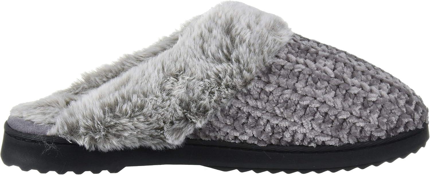 imageDearfoams womens Allison Fairisle Or Solid Chenille Knit ScuffGrey