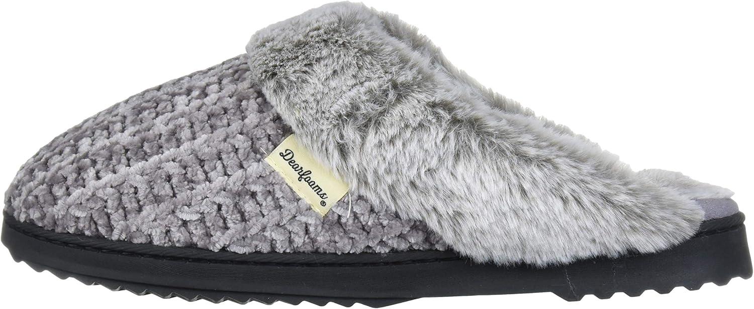 imageDearfoams womens Allison Fairisle Or Solid Chenille Knit ScuffGrey