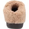 Dearfoams Women’s Elaine Blanket Plaid Moc Toe Clog Slipper(Latte)