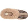 Dearfoams Women’s Elaine Blanket Plaid Moc Toe Clog Slipper(Latte)
