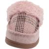 Dearfoams Women’s Elaine Blanket Plaid Moc Toe Clog Slipper(Pale Mauve)