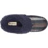 Dearfoams Women’s Elaine Blanket Plaid Moc Toe Clog Slipper(Peacoat)