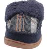 Dearfoams Women’s Elaine Blanket Plaid Moc Toe Clog Slipper(Peacoat)
