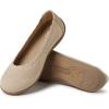 Dearfoams Women’s Lightweight Washable Comfort Misty Ballet Flats(Latte)