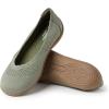 Dearfoams Women’s Lightweight Washable Comfort Misty Ballet Flats(Moss)