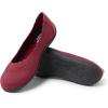 Dearfoams Women’s Lightweight Washable Comfort Misty Ballet Flats(Venetian Red)