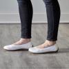 Dearfoams Women’s Lightweight Washable Comfort Misty Ballet Flats(White)