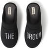 Dearfoams mens Groom & Groomsmen Giftable Wedding Day Scuff(“Groom” Black)