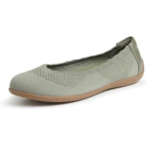 Dearfoams Women’s Lightweight Washable Comfort Misty Ballet Flats(Moss)