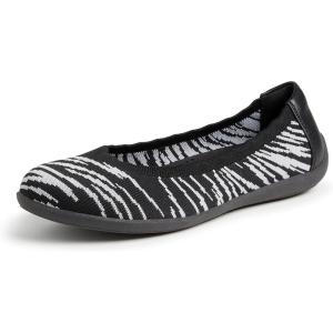 Dearfoams Women’s Lightweight Washable Comfort Misty Ballet Flats(Zebra)