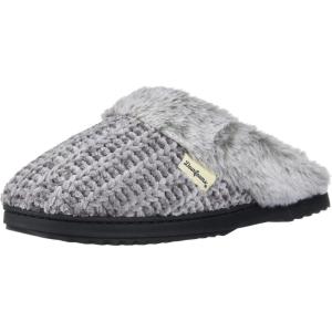 Dearfoams womens Allison Fairisle Or Solid Chenille Knit Scuff(Grey)
