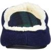Dearfoams Kids’ Hunter Felted Plaid Moccasin Slipper(Navy Blazer)