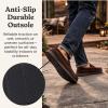Dearfoams mens Keaton Memory Foam Moccasin Slippers With Indoor and Outdoor Sole and Wide Widths(Coffee Microsuede)