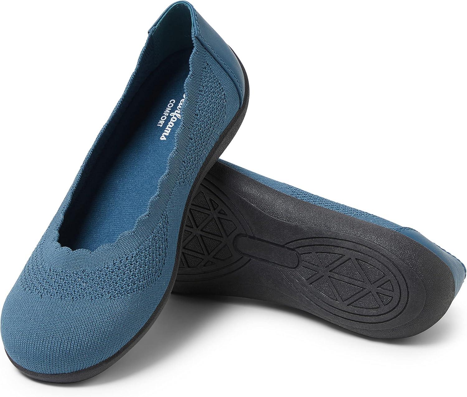 imageDearfoams Womens Lightweight Washable Comfort Misty Ballet FlatsBlue Coral