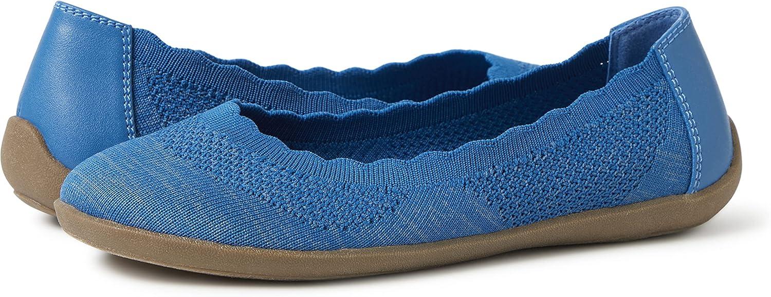 imageDearfoams Womens Lightweight Washable Comfort Misty Ballet FlatsClassic Blue