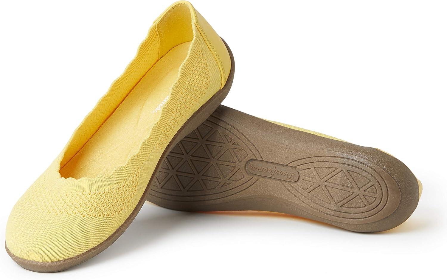 imageDearfoams Womens Lightweight Washable Comfort Misty Ballet FlatsGold Finch